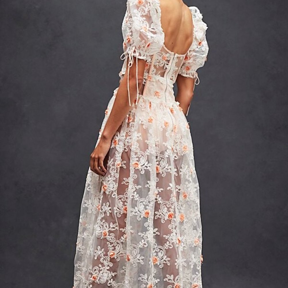 NWT Free People For Love & Lemons Tessa Midi Dress Size Small - Picture 6 of 15